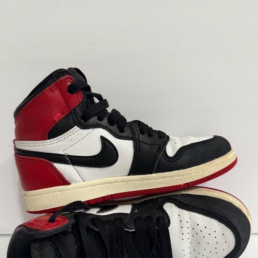 Nike Sky Jordan 1 Black Toe High Top Sneakers Red White Black BQ7197-106 Kids